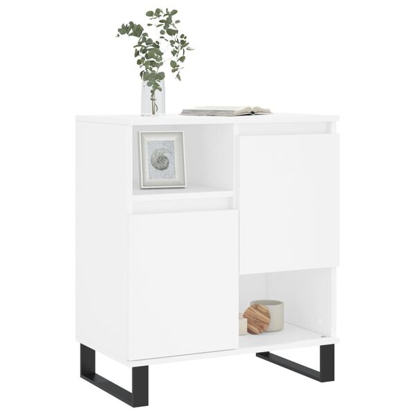 vidaXL Сайдборд, бял, 60x35x70 см, инженерно дърво