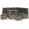 vidaXL Градински Софа Комплект с възглавница със съхранение 8 pcs Сив