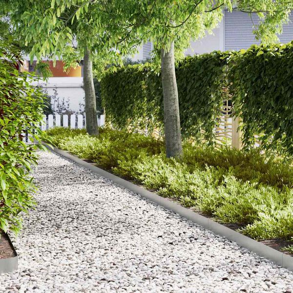 vidaXL Ограда за трева 30 pcs Сребрист 100 x 0.05 x 20 см