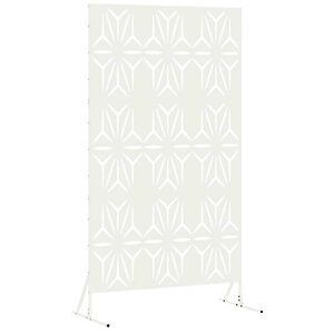 vidaXL Екран за уединение 100 x 50 x 180 см Стомана Бяло