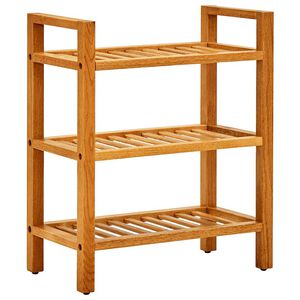 vidaXL Поставка за обувки с 3 рафта, 50x27x60 см, дъбов масив