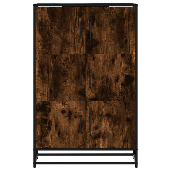 vidaXL Висока етажерка опушен дъб 68x35x106,5 cm Обработено дърво