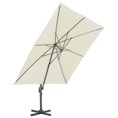 vidaXL Градински чадър с преносима основа, пясъчен