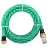 vidaXL Смукателен маркуч с месингови съединители зелен 1,1" 25 м PVC