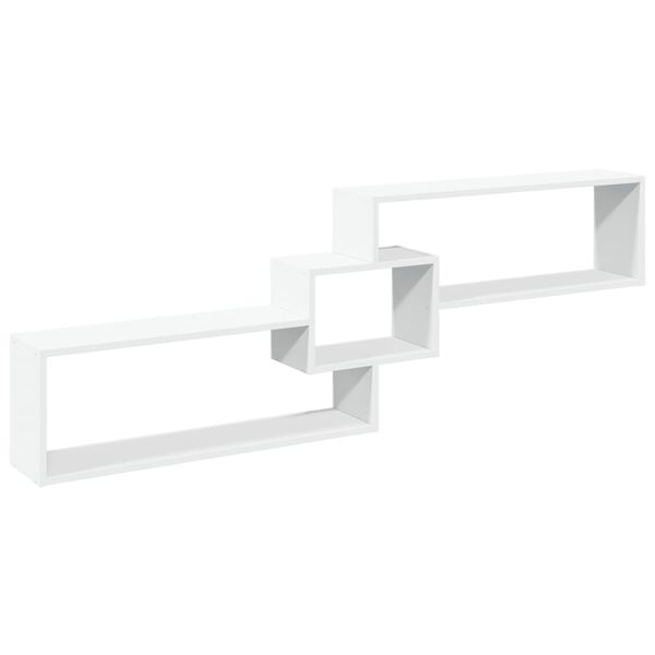 vidaXL Стенен шкаф, 158x18x53 см, бял, инженерно дърво