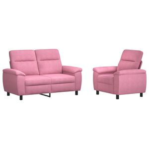 vidaXL Комплект дивани 2 pcs Розово Текстил