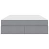 vidaXL Легло с място за съхранение и матрак Светлосиво 140 x 190 cm