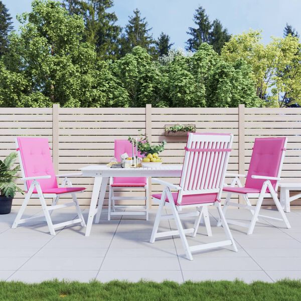 vidaXL Възглавници за столове с висока облегалка 4 бр розови текстил