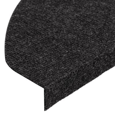 vidaXL Самозалепващи стелки за стъпала, 15 бр, 65x22,5x3,5 см, черни