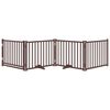 vidaXL Сгъваема преграда за кучета с врата 4 панела 320 см Масивна ела