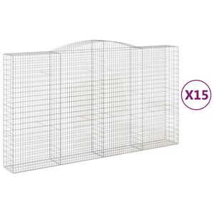 vidaXL Габиони кошници арка 15 бр 400x50x220/240 см поцинковано желязо