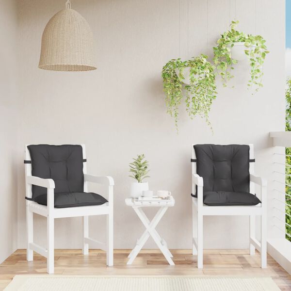 vidaXL Възглавници за стол 2 бр меланж антрацит 100x50x7 см плат