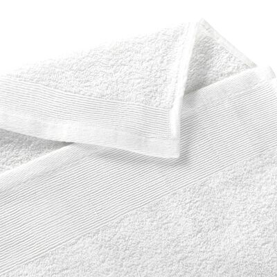 vidaXL Кърпи за баня, 10 бр, памук, 350 г/м², 100x150 см, бели