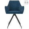 vidaXL Трапезни столове, 2 бр, сини, кадифе
