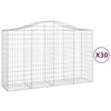 vidaXL Габионни кошници арка 30 бр 200x50x120/140см поцинковано желязо