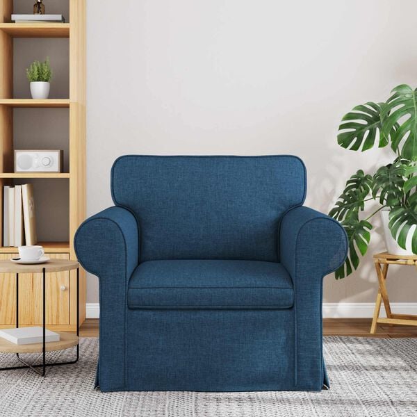 vidaXL Диван Синьо Общи размери: 95 x 82 x 80 см (Ш x Дълб x В) Кадифе