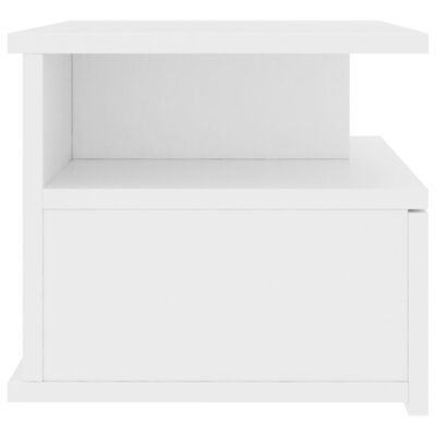 vidaXL Нощно шкафче за стена, бяло, 40x31x27 см, ПДЧ