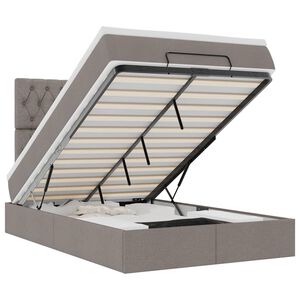 vidaXL Османска легло с матрак, таупе, 120x200 см, плат