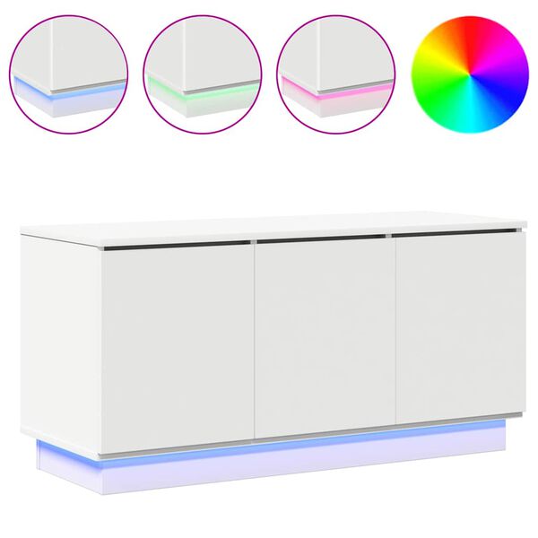 vidaXL ТВ шкаф Бяло 100 x 38 x 49 см Инженерно дърво