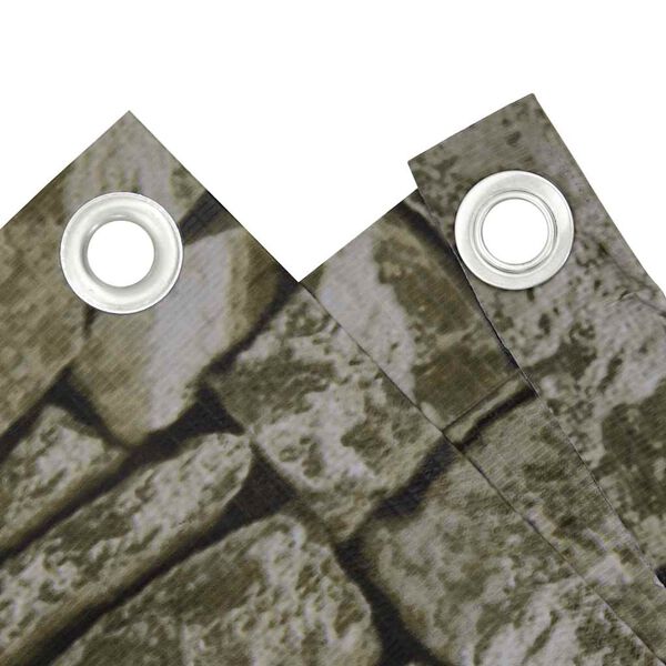 vidaXL Параван за тераса, камък, 1000x75 см, PVC