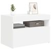 vidaXL ТВ шкаф с LED осветление, бял, 60x35x40 см