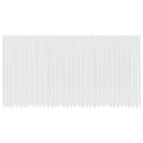 vidaXL Перде от дантела С завеси Флорален Бяло 260 x 900 см Полиестер