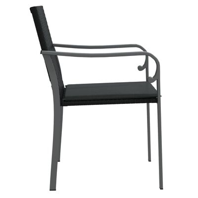 vidaXL Градински стол с възглавници 6 бр черни 56x59x84 см полиратан