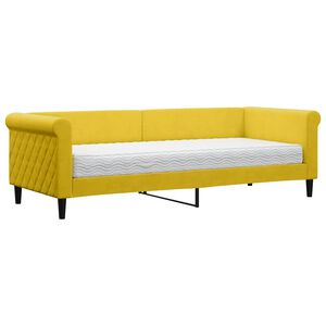 vidaXL Канапе с матрак, жълто, 80x200 см, кадифе