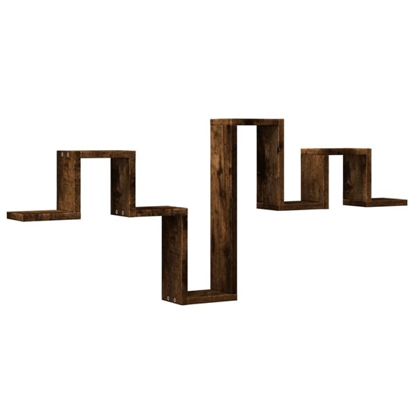 vidaXL Стенен рафт, опушен дъб, 104,5x10x43 см, инженерно дърво