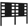 vidaXL Рамка за легло с табла черна Double масивно дърво
