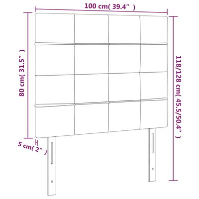 vidaXL Горни табли за легло, 2 бр, таупе, 100x5x78/88 см, плат