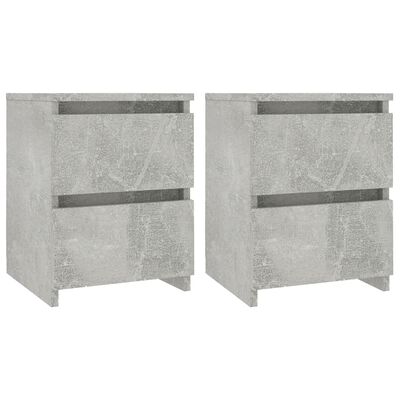 vidaXL Нощни шкафчета, 2 бр, бетонно сиво, 30x30x40 см, ПДЧ