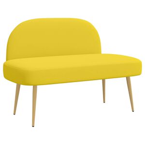 vidaXL Мек бенч с облегалка Светло жълто 110 x 60 x 76 cm