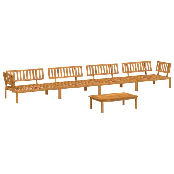 vidaXL Комплект дивани 5 pcs Антрацит Солидно акациево дърво