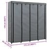 vidaXL Гардероб с 4 отделения, сив, 175x45x170 см