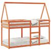 vidaXL Двуетажно легло с покрив, восъчнокафяв, 80x200 см, бор масив