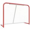 vidaXL Хокейна врата с мрежа червено и бяло 153x60x118 см стомана