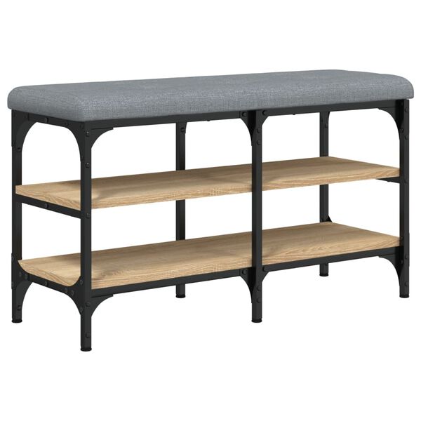 vidaXL Пейка за обувки, сонома дъб, 82x32x47 см, инженерно дърво