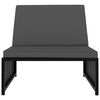 vidaXL Накланящи се градински столове, 2 бр, с маса, черен, полиратан
