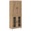 vidaXL Висок шкаф Дъб 69,5 x 34 x 180 см Инженерно дърво