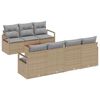 vidaXL Градински Софа Комплект с възглавница 8 pcs Бежово полиратан