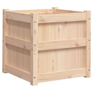 vidaXL Градински сандък, 50x50x50 см, борово дърво масив