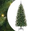 vidaXL С изкуствено коледно дърво с поставка Зелен 150 cm PE и PVC