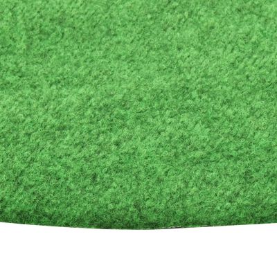 vidaXL Изкуствена трева с шипове, диаметър 95 см, зелена, кръгла