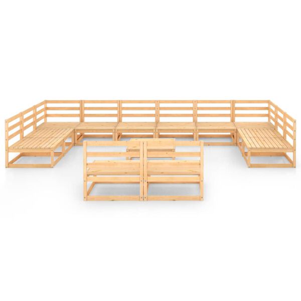 vidaXL Градински лаундж комплект, 13 части, бор масив