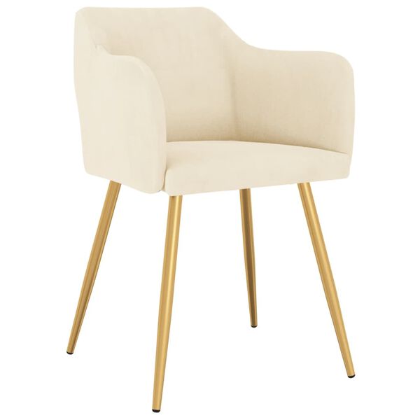 vidaXL Трапезни столове, 2 бр, кремави, кадифе