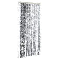 vidaXL Ресни за врата против мухи, черно и бяло, 56x185 см, шенил