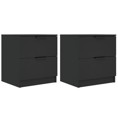 vidaXL Нощни шкафчета, 2 бр, черни, инженерно дърво
