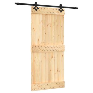 vidaXL Преплъзваща се врата 95 x 210 cm Естествено и черно