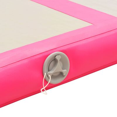 vidaXL Надуваем дюшек за гимнастика с помпа, 600x100x10 см, PVC, розов